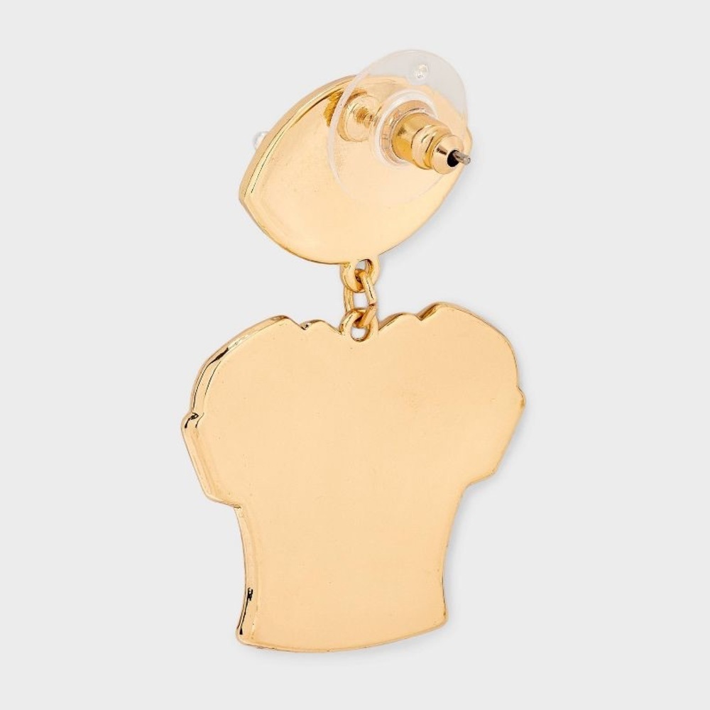 Football Jersey Post Drop Earrings - Red/Gold - NWT - Picture 2 of 5